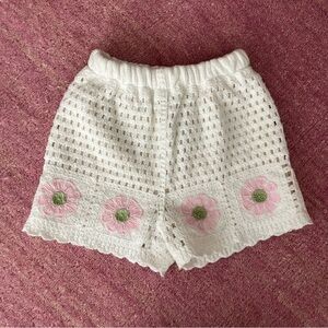 Haute Hippie Toddler Girls Floral Crochet Shorts